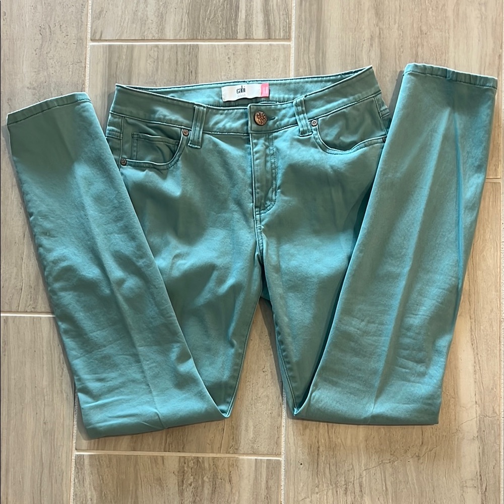 CAbi Light Teal Curvy Skinny Jeans